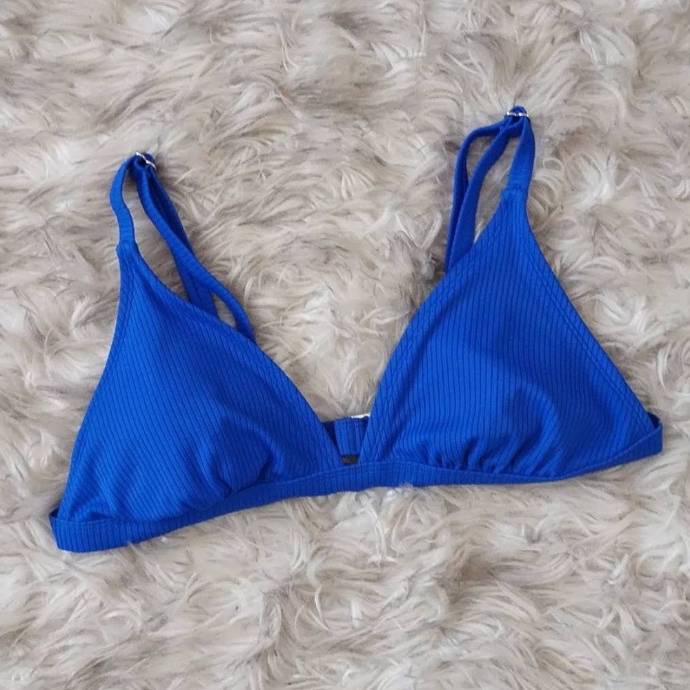 Xhilaration Blue XL Juniors' Ribbed Triangle Bikini